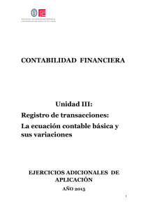CONTABILIDAD FINANCIERA Unidad III: Registro de transacciones
