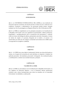 código de etica - Universidad Internacional SEK Ecuador