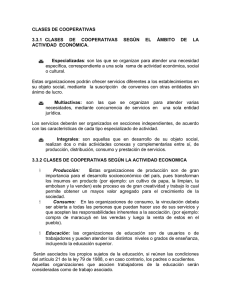 CLASES DE COOPERATIVAS 3.3.1 CLASES DE