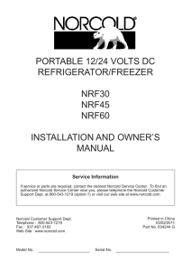 portable 12/24 volts dc refrigerator/freezer nrf30 nrf45