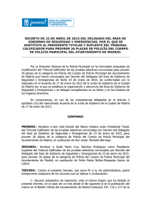 decreto de 22 de abril de 2015 del delegado del área de gobierno