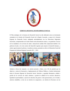 GERENCIA REGIONAL DE DESARROLLO SOCIAL El Plan