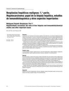 Neoplasias hepáticas malignas: 1.a parte. Hepatocarcinoma: papel