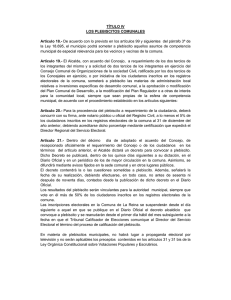 TÍTULO IV LOS PLEBISCITOS COMUNALES Artículo 18.