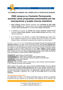 EGK renueva su Comisión Permanente, acuerda varias propuestas
