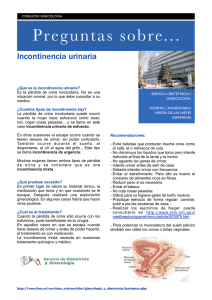 Información sobre incontinencia urinaria