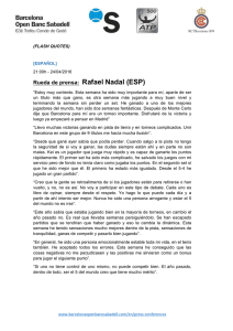 Rueda de prensa: Rafael Nadal (ESP)