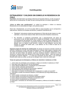 Extranjeros y Chilenos sin Domicilio ni Residencia en Chile