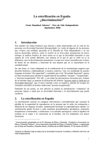 La esterilización en España ¿discriminación?