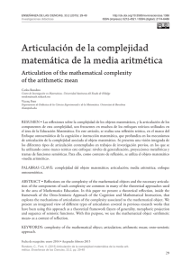 Articulación de la complejidad matemática de la media aritmética