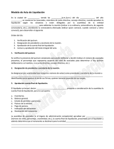 Modelo de Acta de Liquidación - Cámara de Comercio de Cúcuta