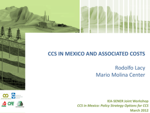 CCS in Mexico and associated costs