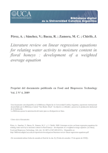 Literature review on linear regression equations for