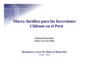 Marco Jurídico para las Inversiones Chilenas en el Perú