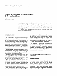 Factores de regulación de las poblaciones de Prays oleae (Bern.)