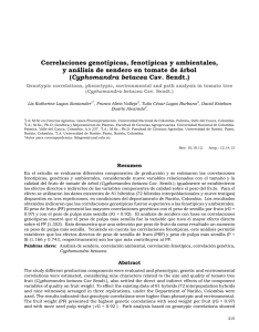 Correlaciones genotípicas, fenotípicas y ambientales, y análisis de