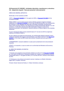 DGI Resolución Nº 2.028/009 - Actividades industriales