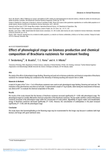 Effect of phenological stage on biomass production and chemical