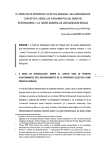 EL DERECHO DE PROPIEDAD COLECTIVA INDIGENA: UNA