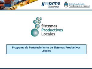 Proyectos de Fortalecimiento de Sistemas Productivos Locales