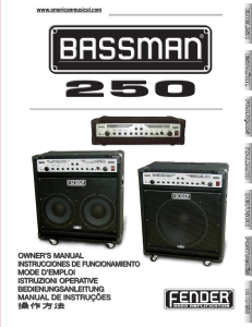 Fender Bassman 250 Bass Amps Manual at AmericanMusical.com