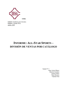 informe: all-star sports – división de ventas por
