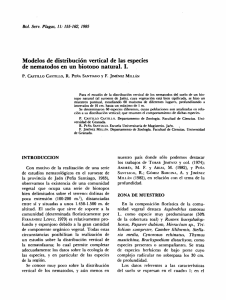 Modelos de distribución vertical de las especies de nematodos en