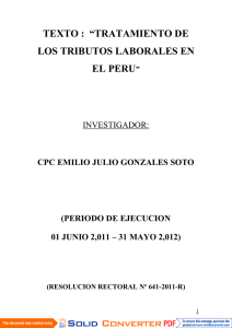 TEXTO : “TRATAMIENTO DE LOS TRIBUTOS LABORALES EN EL