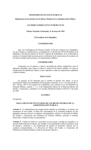 MINISTERIO DE FINANZAS PUBLICAS Reglamento de Inventarios