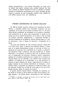 Primer centenario de Simón Bolívar