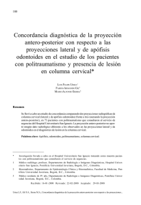 Concordancia diagnóstica de la proyección antero