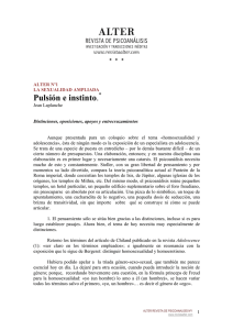 Pulsión e instinto. - ALTER Revista de psicoanálisis