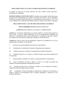 Reglamento de la Ley de las Organizaciones Ganaderas