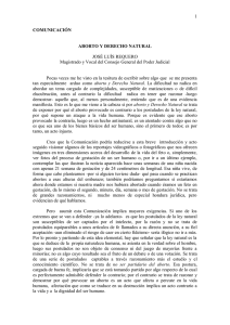 Aborto y Derecho Natural. José Luis Requero Ibáñez
