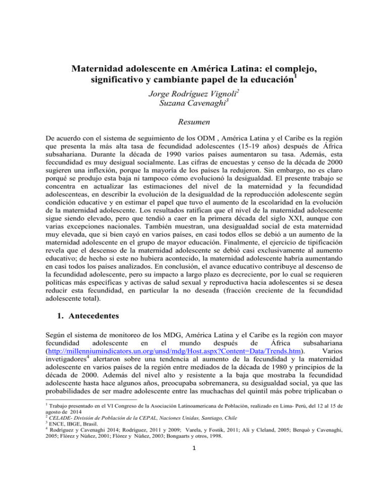 Maternidad adolescente en América Latina el complejo