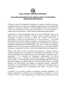 Acuerdo - Banco Central de la República Dominicana