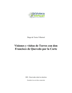 Visiones y visitas de Torres con don Francisco de Quevedo por la