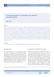 A social perspective of e-learning in the national education system*