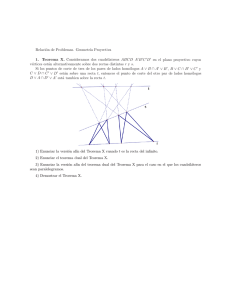Relación de Problemas. Geometrıa Proyectiva 1. Teorema X