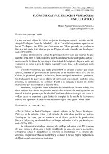 La tesi doctoral «Flors del Calvari de Jacint Verdaguer: estudi i