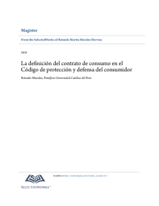 La definición del contrato de consumo en el Código de protección y