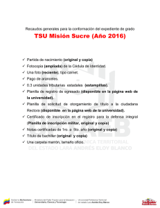 TSU Misión Sucre (Año 2016)