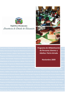 Programa de Alfabetización de Personas Jóvenes y Adultas: Patria