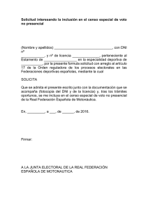 Solicitud inclusion censo voto no presencial