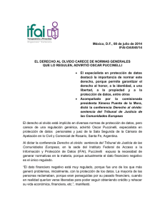 México, D.F., 08 de julio de 2014 IFAI