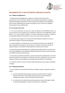 reglamento lista peritos judiciales - Colegio Oficial de Aparejadores