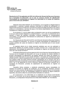 1 Resolución de 27 de septiembre de 2016, de la Dirección General