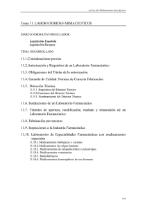 Tema 11. LABORATORIOS FARMACEUTICOS 11.1