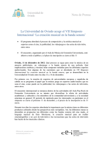 Nota de Prensa La Universidad de Oviedo acoge el VII Simposio