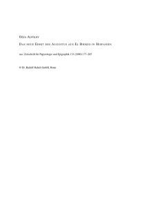 Das neue Edikt des Augustus aus El Bierzo in Hispanien